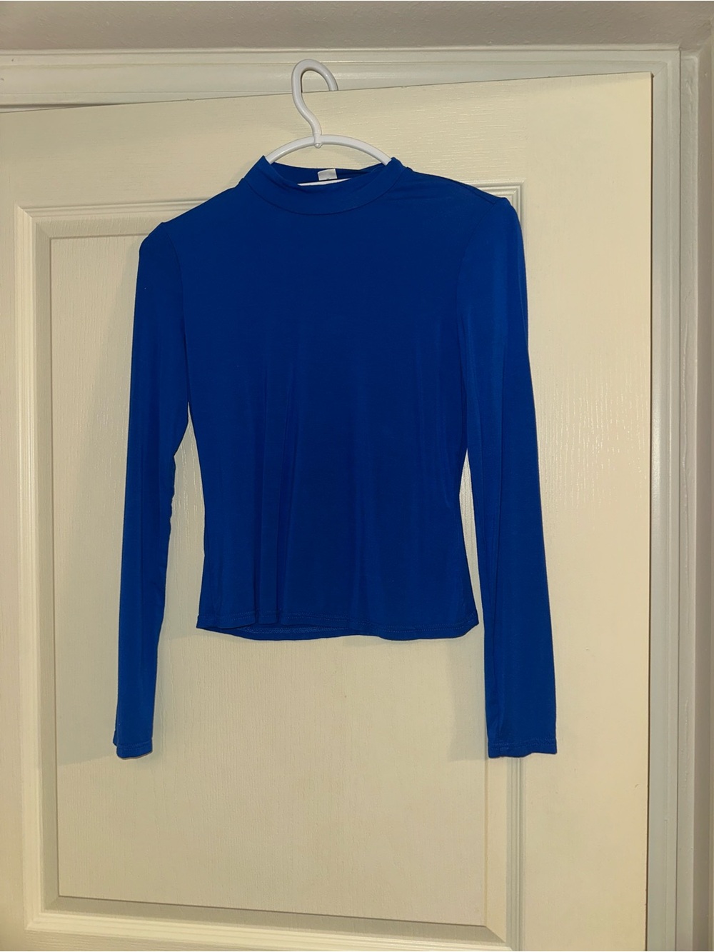 Long Sleeve Mock Neck Top - Royal Blue